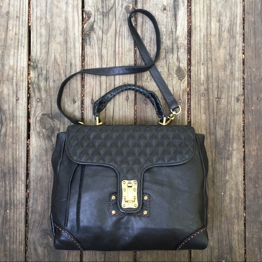 Carla Mancini Black Leather Satchel